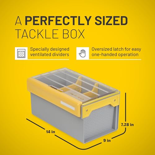 Plano EDGE Premium Plastics and Bulk Tackle Utility Box, Clear and Yellow, Rust-Resistant, Waterproof Bulk Premium Storage Organizer for Plastic Tackle - style: Plastics