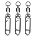 Atibin Snap Connector Fishing Swivels Stainless Bearing Ball Snap Swivels Steel Quick Change Fishing Clips Swivel Black Nickel - size: Size 0+S (44lb) 25 pcs