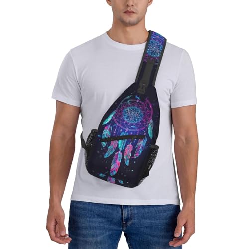 Dream Catcher Sling Backpack Chest Bag Crossbody Shoulder Bag Gym Cycling Travel Hiking Daypack For Men Women - color: Dream Catcher