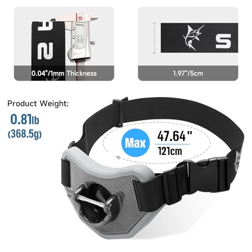 SANLIKE Stand-up Fishing Belt Adjustable Waist Fighting Belt Rod Holder