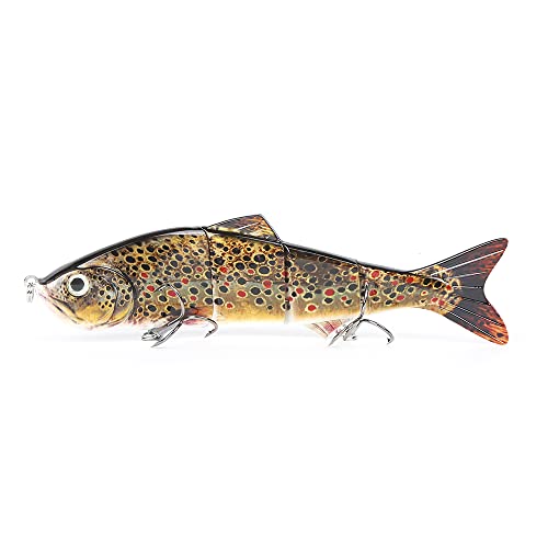 10in Multi Jointed Swimbait Fishing Lures Bait,4 Segment Big Giant Sinking Fishing Bass Lures,Crankbaits Swimbaits with Treble Hook - color: 10in,4.76oz-Color C