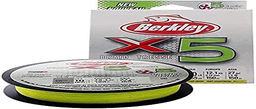 Berkley x5 Braid Fishing Line - color: Flame Green, size: 2188yd, style: 80lb