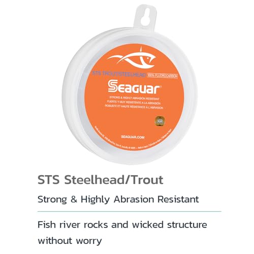 Seaguar STS Trout/Steelhead Freshwater 100% Fluorocarbon Fishing Line Leader, Multiple Sizes - size: 6lbs/100yds