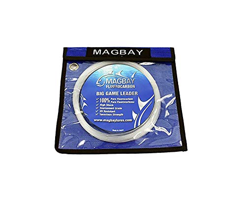 MagBay Lures 100% Pure Fluorocarbon Leader Line - Saltwater & Freshwater Invisible Fluorocarbon Fishing Leader Line, Strong Performance 150, 130, 100, 80, 60 & 40 lbs 33 Yard - size: 40lbs