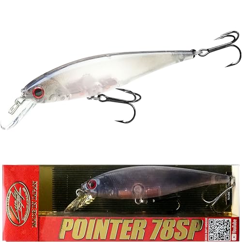 LUCKY CRAFT Pointer 78SP Fishing Lures, 3" Freshwater Bass & Trout Lures, Suspending 4ft-5ft Depth, Jerkbait, Bass Fishing Gear and Accessories, Ghost & Aurora - color: 257 Aurora Pro-Blue