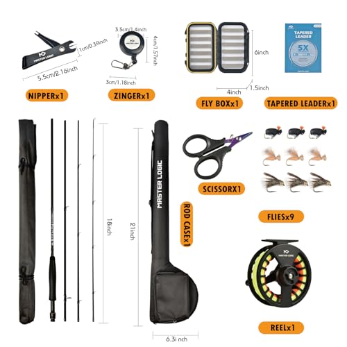 Stealth Fly Fishing Rod Combo Starter Kit - size: 9ft 6wt 4 pc