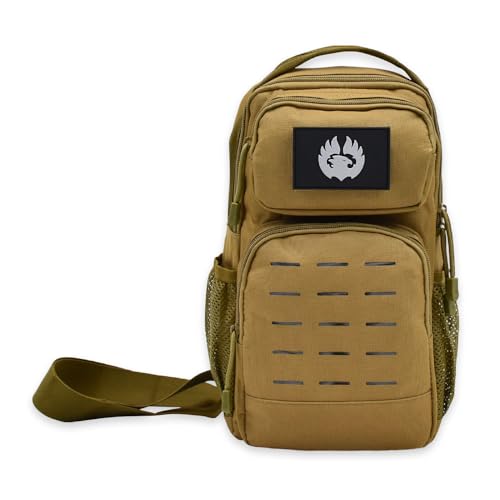 TORCH Sling Bag Single Shoulder Crossbody Backpack Urban Outdoor Sports Military Style MOLLE Travel Pack for EDC Gear V2 Desert - color: Desert