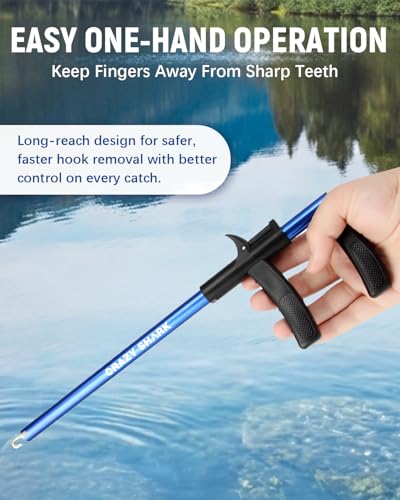 Fish Hook Remover Tool, Aluminum Fishing Hook Remover Extractor 13.6in - color: Blue
