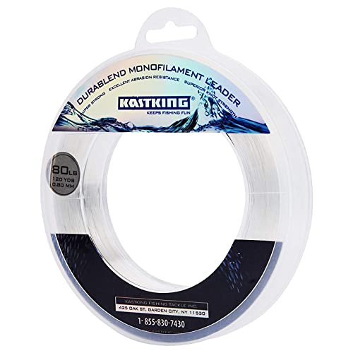 KastKing DuraBlend Monofilament Leader Line - Premium Saltwater Mono Leader Materials - Big Game Spool Size 120Yds/110M - size: 50 LB (Wound on Spool) 0.60mm
