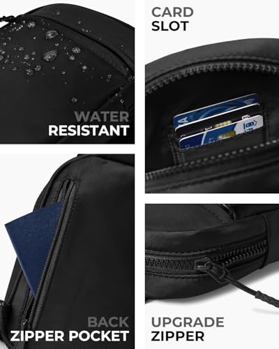 CHOLISS Small Sling Bag for Women and Men, Crossbody Bags Trendy Fanny Packs Chest Bag with Extended Strap - color: A01 Black