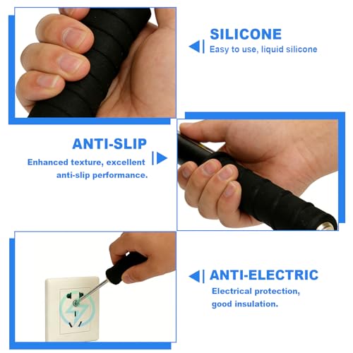 2 Pack Cold Shrink Handle Grip, Cold Shrink Handle Cover, Rubber Cold-Shrink Handle Wrap, Convenient Practical Silicone Bat Grip Tube for Fishing Rods, Rackets and Hand Tools (6.7 Inch)