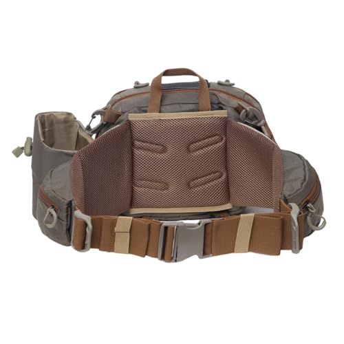 Fly Fishing Large Waist Pack with Water Bottle Holder, Wide Fanny Fishing Tackle Storage Bags