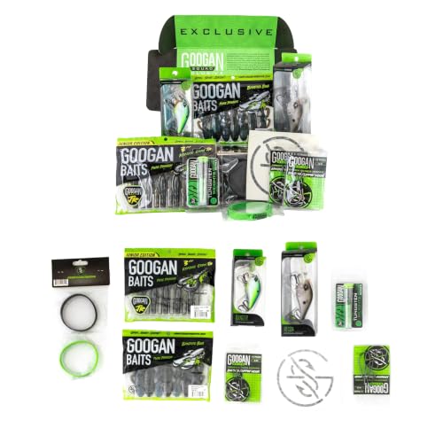 Googan Squad Mondo Kit Bass Fishing Lure Sets for Largemouth & Smallmouth Bass – Includes Premium Tackle & Mystery Box Essentials - color: Gold Series
