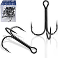Pristis 3X Strong Fishing Treble Hooks, High Carbon Steel Sharp Barbed Tripple Round Bend Hook Kit Set for Lure Bait, Needle Point for Saltwater Freshwater Bass Trout Tuna Catfish Pike - size: 1/0 - 16 Pack