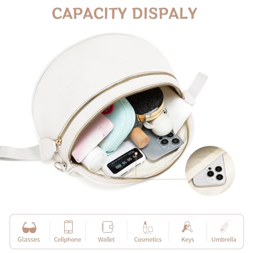 oscaurt Leather Crossbody Bag Bum Bag for Women Large Sling Bag Cross Body Purse Shoulder Handbag Fanny Pack - color: White, size: Large