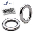 FishTrip Solid Rings Fishing 50Pcs - Stainless Steel Ring for Assist Hooks Jigs Butterfly Rigs Saltwater Freshwater - size: Size 4_50pcs