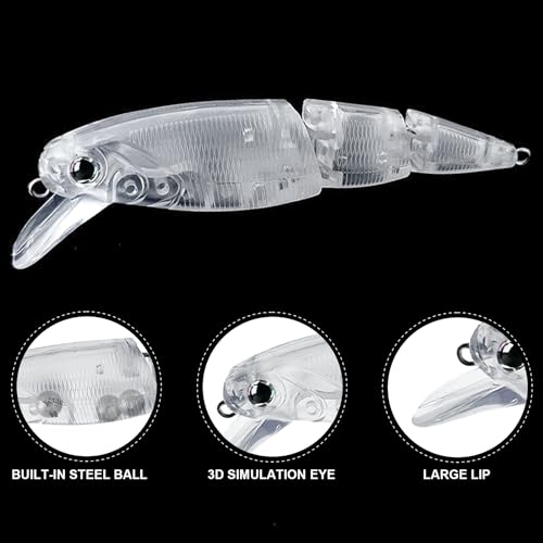10pcs/20pcs Fishing Blanks Lures Kit Fishing Topwater Unpainted Swimbait Unpainted Crankbaits Hard Baits DIY Lure for Bass Salmon Trout Saltwater and Freshwater - color: I: 10Pcs 0.46oz/13.1g