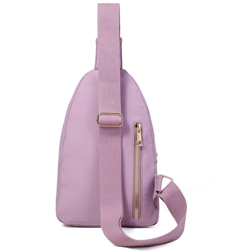 Banelu Crossbody Sling Backpack Sling Bag for Women, Small Cross Body Bag Crossbody Purse for Hiking Traveling Outdoors - color: I Lilac