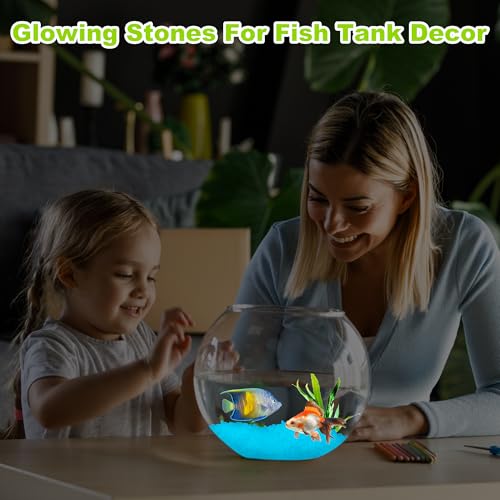 500pc Blue Glow Stones Glow in The Dark Pebbles Blue Fish Tank Rocks Luminous Stones for Walkway Pathway Backyard Glow in The Dark Rocks Outdoor Glowing Rocks for Garden Aquarium Lawn,Blue - size: 500, style: Blue