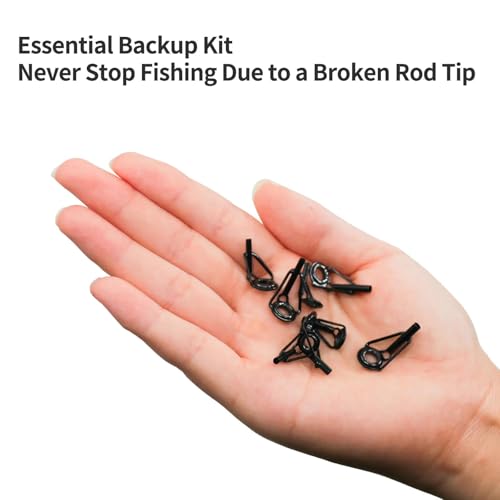 Fishing Rod Tip Repair Kit 8Pcs Fishing Rod Tips Stainless Steel Guide &Ceramic Ring Replacement Set for Fishing Rods - size: Big-8pcs