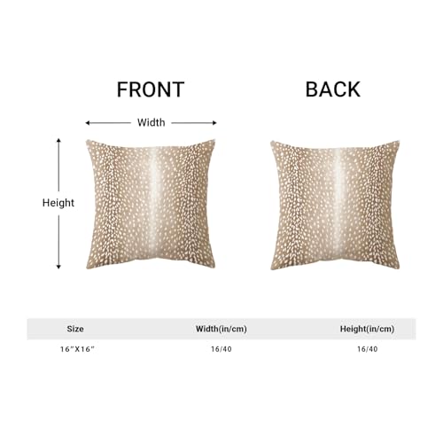 Brown Antelope Pillow Covers 16x16 Inch Set of 2 Deer Animal Skin Print Throw Pillows Outdoor Decorative Modern Antelope Pillowcase Cotton Cushion Cases for Bed Sofa Couch - color: Brown Antelope, size: 16" x 16" (Pack of 2)