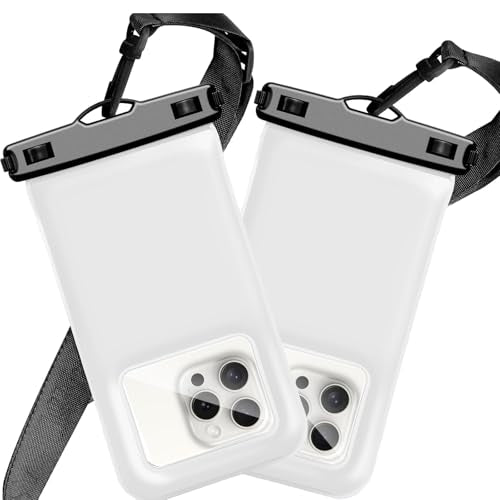 Floatable Soap Bubble Waterproof Phone Pouch/Case with Crossbody Lanyard for iPhone 17 16 Pro Max/15 Pro/14/13/12, IP68 Cellphone Dry Bag Beach Cruise Ship Essentials, 2 Pack-Sand Dollar-7″ - color: A06-Sand Dollar-2 Pack