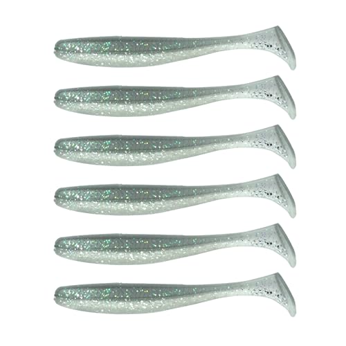 6th Sense – Divine Swimbait Soft Paddle Tail Swimbait Bass Fishing Lure, Made in USA - color: Pro Blue, size: 3.8in (6/pk)