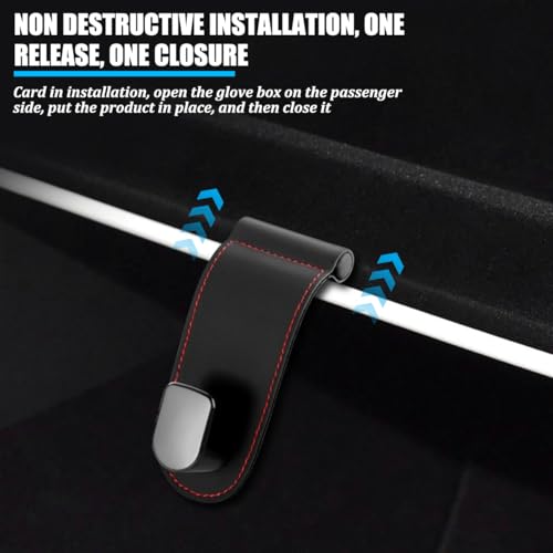 Car Co-Pilot Glovebox Hook, Multifunctional Passenger Seat Glovebox Hanger Organizer for Purse Handbag Umbrella, Auto Interior Glove Box Hanging Storage Hook Holder, Universal Fit (Black) - color: Black, size: Single