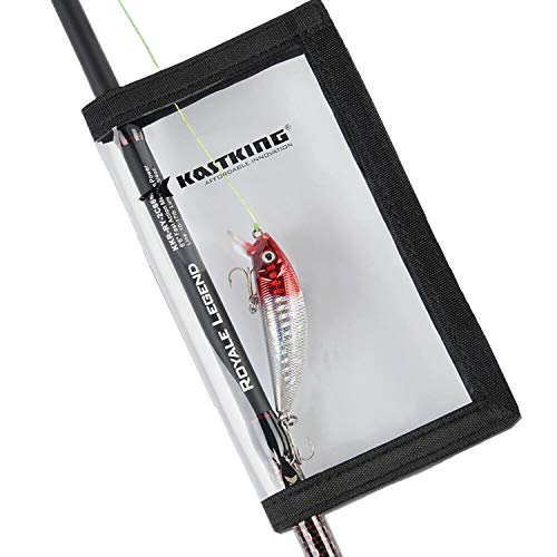 KastKing Madbite Lure Wraps, Available in Two Sizes, Keeps Lures Safe, Durable & Clear PVC, Easily See Lures, Easy Open and Close Hook & Loop System, Great Value, Includes 4 Lure Wraps - color: B: 4 Pack, Large (7.48“x 3.89”)