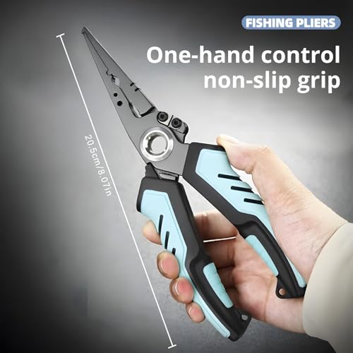 Multi-Functional Stainless Steel Fishing Pliers, Saltwater Fishing Pliers Fishing Tools, Hook Remover & Line Cutter with Non-slip Handle, for Fly Fishing, Ice Fishing, Fishing Gear, Gifts for Men (C) - color: C
