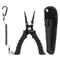 Dr.Fish Fishing Split Ring Pliers Fish Lip Gripper Hook Remover Black | Freshwater & Saltwater Fishing Tools: 420 Stainless Steel Lip Gripper Hook Remover with PVC Handle, Lanyards and Sheath - color: Black-6"