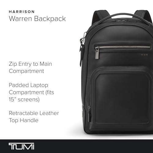 TUMI - Harrison Warren Backpack - 15-Inch Laptop Backpack - Stylish Women's & Men's Backpack for Travel & Business - Black Bombe - color: Black Bombe