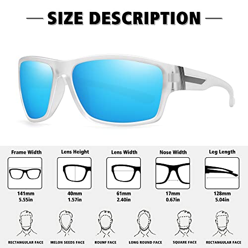 STORYCOAST Polarized Sports Sunglasses for Men Women Unbreakable Frame Cycling Fishing Driving - color: 3pack-black+clear/Blue+clear/Green