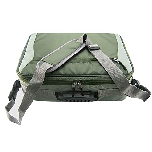 Aventik Mag Reel Combo Case With Mesh Pocket Insert for Extra Storage - Fishing Cover for All Types of Conventional and Saltwater Trolling Reels - 15.6x11.0x5.9 Inch