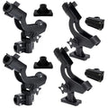 HiUmi Adjustable Rotatable Plastic Fishing Rod 3 Mount Rack Holder Bracket Boat Canoeing Rowing Mount Kit Kayak Side Rod Holder - color: RH50-4Pack