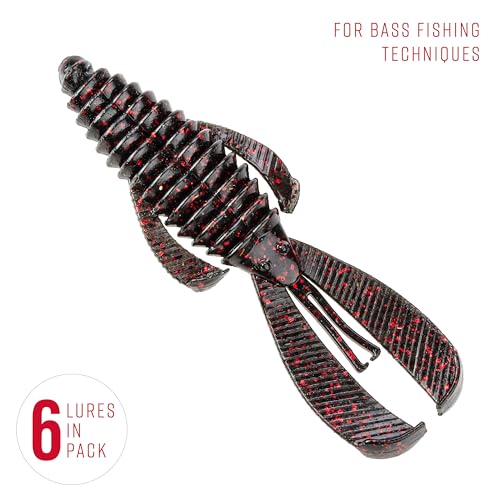 Strike King Rage Bug Fishing Lure, Soft Plastic Grub, Unique Design, Subtle Action - color: Black Neon