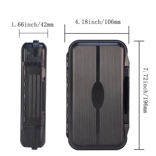 Aventik 12-Compartment Waterproof Fly Fishing Box with Swing Leaf Design Floating Tackle Organizer(H025A 7.71"x 4.18" x 1.66" 19.6X10.6X4.2cm Slit Foam with pane) - size: H025A :7.71"x 4.18" x 1.66"