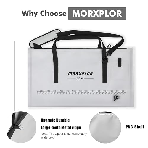 MORXPLOR Fish Bag Heavy Duty Tournament Fishing Weigh in Bag 26x23 19x34 inches - color: 34inch Light Grey With Mesh Bag