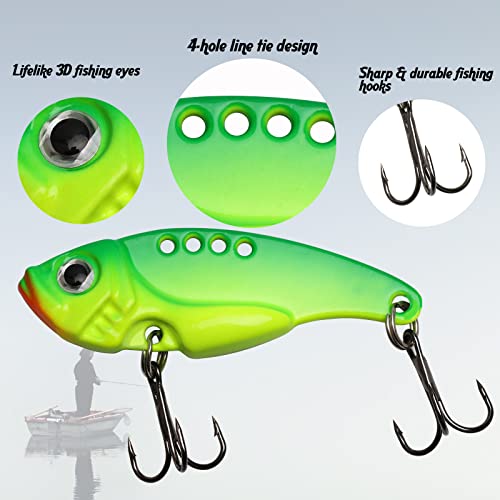 Dovesun 15/20pcs Fishing Spoon Lures Fishing Bait Trout Bass Fishing Lure for Bass, Crappie, Trout Walleye 1/5oz 1/4oz 3/8oz 1/2oz - color: A-BLADE BAITS-15pcs