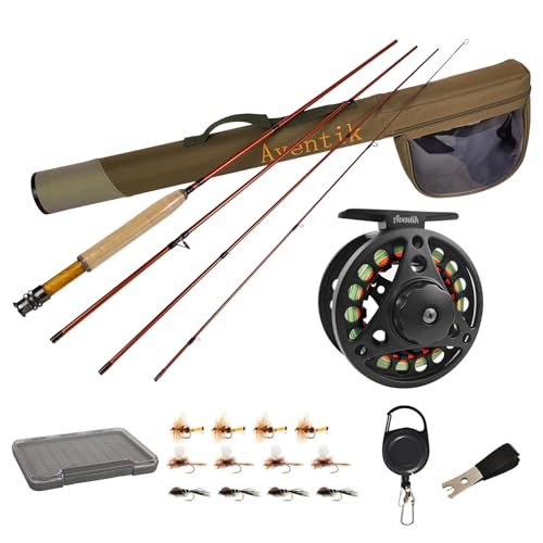 Aventik Extreme Fly Fishing Combo Kit 0/1/2/3/4/5/6 Weight Starter Fly Fishing Rod and Reel Kit Outfit with One Travel Case - style: 8'1'' Lw3/4 Fly Rod Kit