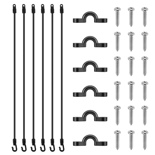 6PCS Rod Strap Holder for Boat, Elastic Deck Mount Connector, High Strength Fishing Rod Straps for Bass Boat Kayak Fishing Truck Equipment(20 Inch)