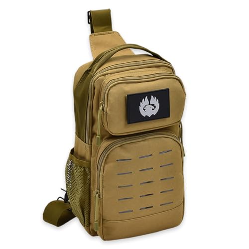 TORCH Sling Bag Single Shoulder Crossbody Backpack Urban Outdoor Sports Military Style MOLLE Travel Pack for EDC Gear V2 Desert - color: Desert