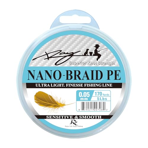 Ultra Slim Braided PE Fishing Line, Strong Knot Strength, Deign for Ultra Light Freshwater Fishing, Come with 3lb Test or 5lb Test, 170Yds Each Spool - color: Turquoise, size: 0.05mm-5Lbs