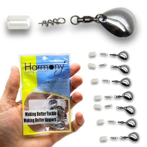 Harmony Fishing Company - [7 Pack] Tail Spinners (Hitchhikers for Soft Plastic/senko Fishing Lures, Willow or Colorado Blade) - style: Colorado Blade (7 Pack, Silver)