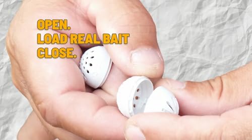 Karpela Bait Matrix Shell (Set of 4) – Protective Shell for Soft Bait & Liver – Turtle & Crawfish Resistant – Carp & Catfish Rig - color: White, size: Small Hole
