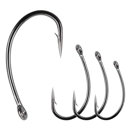 Carp Fishing Hooks- 120pcs Barb Curved Shank Carp Hooks Circle Fish Hooks Freshwater Saltwater for Hair Rigs Carp Fishing Tackle - size: 6# 120pcs