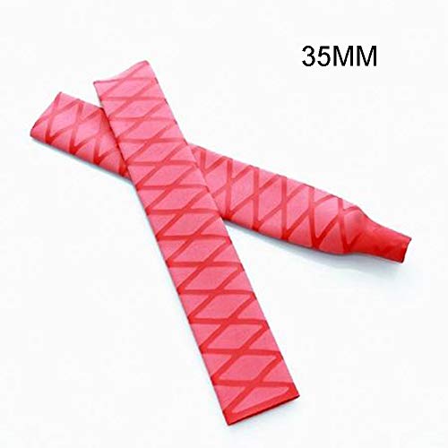 GREATFISHING Diameter: 25mm 30mm 35mm X-Tube Heat Shrink Sleeve Wrap Fishing Bulding Handle Cork Rod Grip with Non Slip Waterproof and Insulation 40 Inch Lengths Durable Repair - color: Red, size: Diameter:35mm; Length:1m