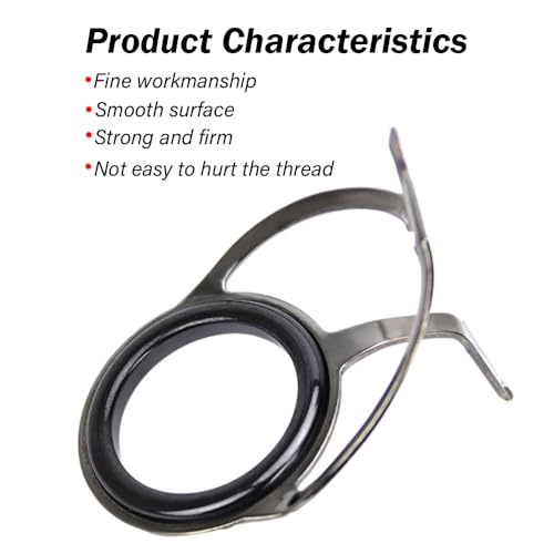 8 PCS Fishing Rod Tip Repair Kit Double Leg Fishing Rod Guides Eyes Stainless Steel Ceramic Ring Rod Tip Guide for Fishing Pole Eyelets Replacement kit