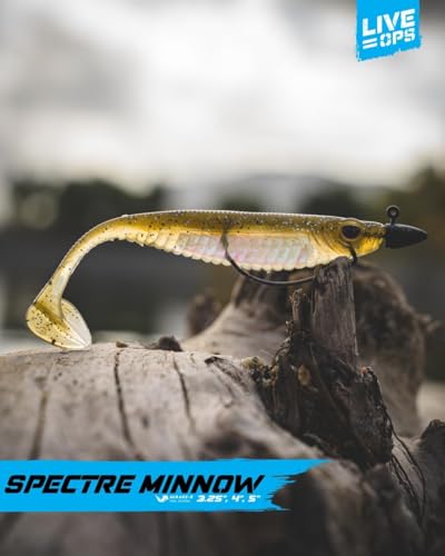Nomad Design Spectre Minnow 3.25" Internal Foil System, Soft Paddletail - (5 Pack) - Live Ops for Fresh or Saltwater Inshore Species - color: Pink Wakasagi
