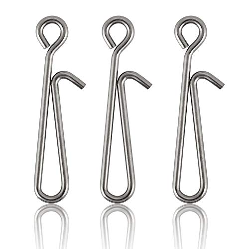 Dr.Fish 50 Pack Fishing Clips Quick Change Speed Clips Crankbait Snaps Stainless Steel Line Lure Hook Connector Freshwater - size: #4-50LB-0.95"